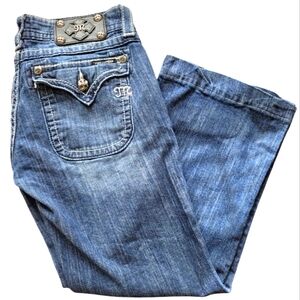 Miss Me Wide Leg Blue Denim Jeans Size 27